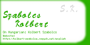 szabolcs kolbert business card